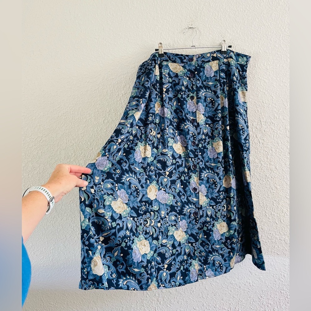 Vintage Floral Midi Skirt
